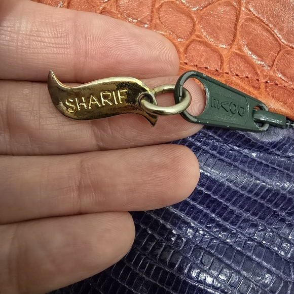 Vintage Sharif Multicolored Lizard/ Croc Patchwork Crossbody/Shoulderbag - Picture 10 of 14